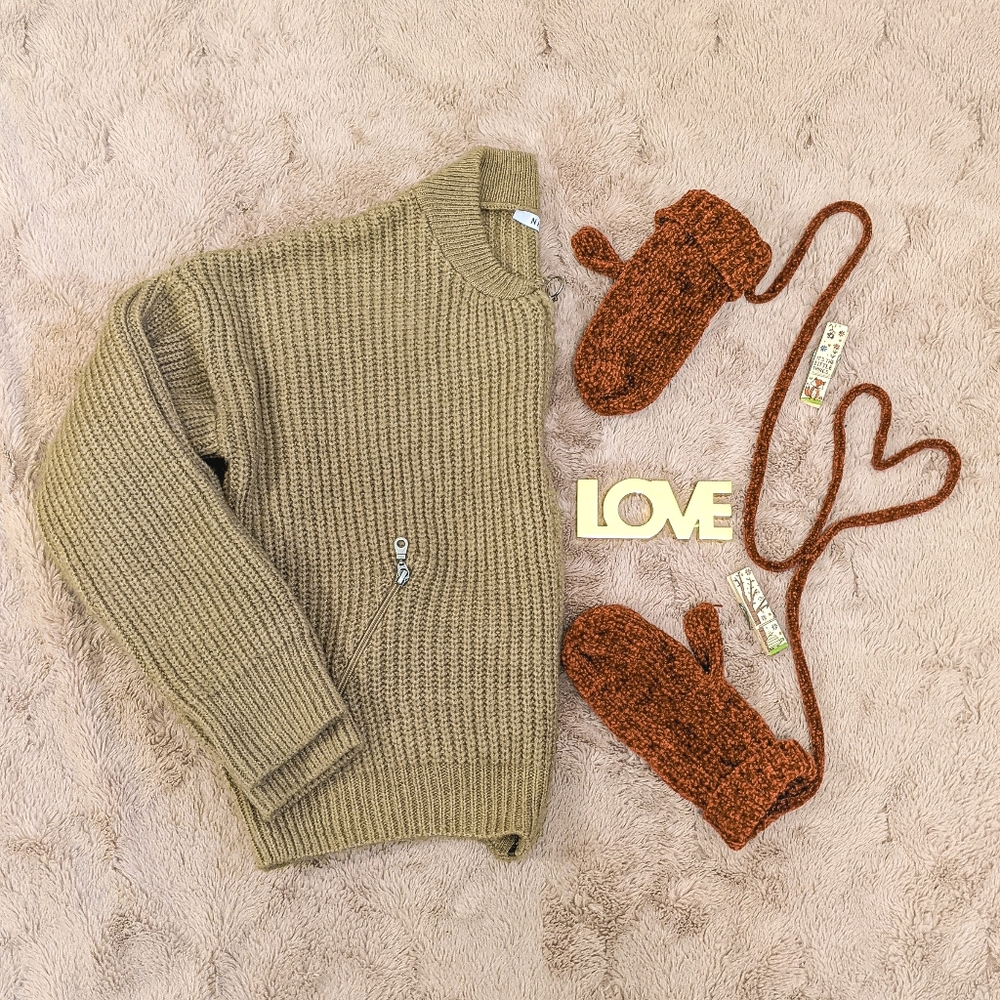 Oversized zipper sweater cardigan